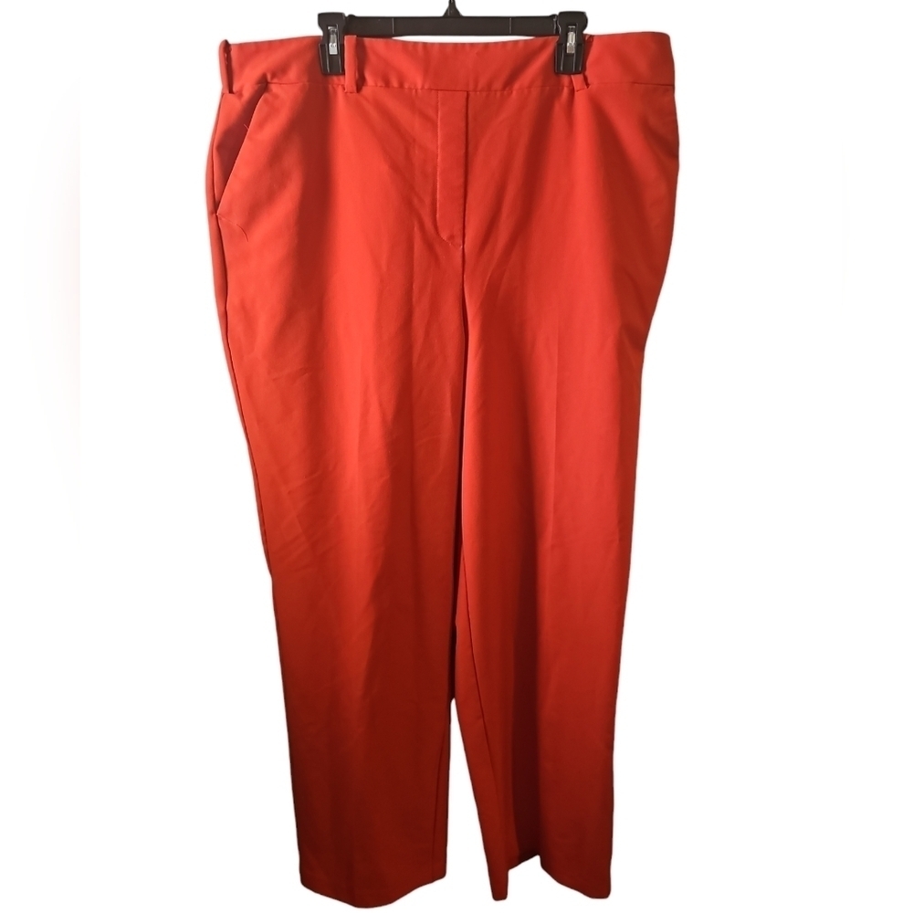 Lane Bryant Perfect Drape Pull-On Straight Pant fire red sz 22 WP259 - Picture 4 of 7